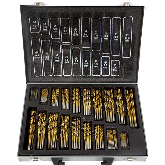 Set of drill bits HSS (1-10mm) 170pcs, SILVER Items quantity 170 pcs 331041