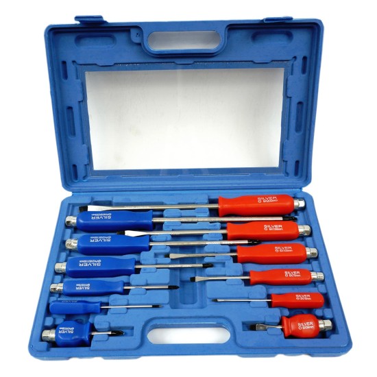 Screwdriver set, 12 pcs., reinforced, SILVER Items quantity 12 pcs 331087