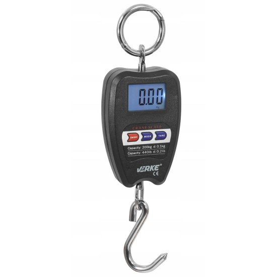 Electronic hook scales up to 200 kg. VERKE Max load 200 kg 380035