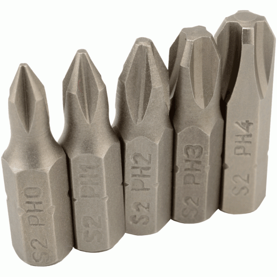 Cross Phillips  insert bit set Kitting РН0, РН1, РН2, РН3, РН4 (AvtoDelo) 40629