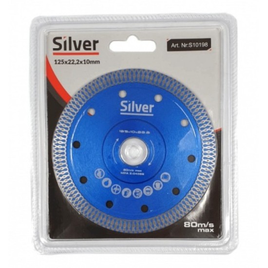 Diamond disk 125mm for cutting porcelain stoneware SILVER Thickness 125 mm 410198