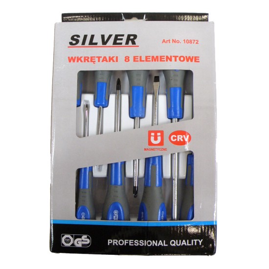 Screwdriver set , 8 pcs.,SILVER Items quantity 8 pcs 410457