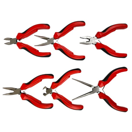 Set of mini pliers 6pcs, SILVER Items quantity 6 pcs 411076