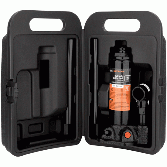 Hydraulic bottle jack in the case