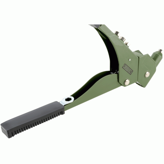 Rotating head rivet gun