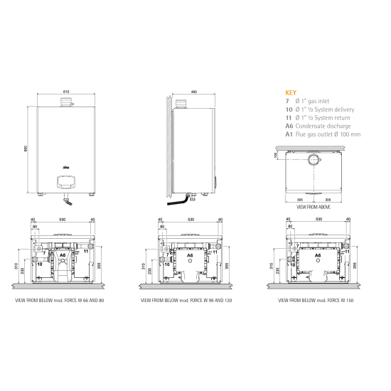 Condensing gas boiler FORCE W 150 (WF)