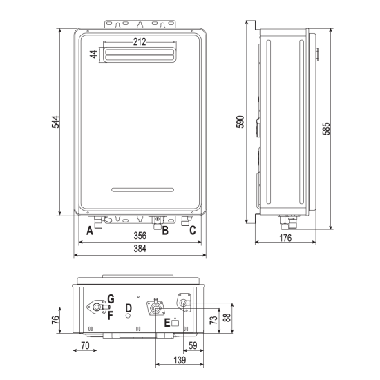 Wall-mounted gas water heater for outdoor installation without chimneys EXTERNO 22 NG